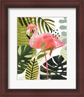 Framed 'Flamingo Forest I' border=