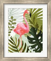 Framed 'Flamingo Forest II' border=