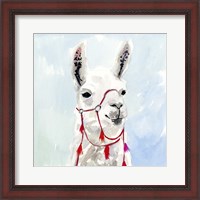 Framed 'Watercolor Llama I' border=