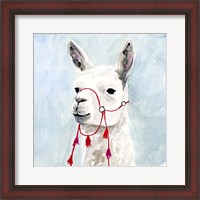 Framed 'Watercolor Llama II' border=