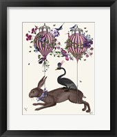 Framed Hare Birdkeeper, Hot Air Balloon