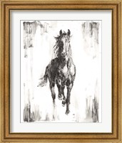 Framed 'Rustic Black Stallion I' border=