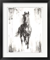 Framed 'Rustic Black Stallion I' border=