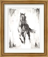 Framed 'Rustic Black Stallion II' border=