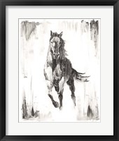 Framed Rustic Black Stallion II