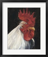 Framed 'Rooster Portrait I' border=