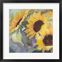 Sunflowers in Watercolor I Framed Print