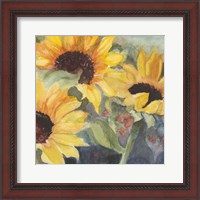 Framed 'Sunflowers in Watercolor II' border=