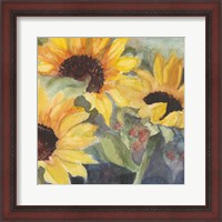 Framed 'Sunflowers in Watercolor II' border=