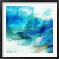 Framed 'Ephemeral Blue I' border=