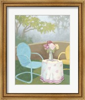 Framed 'Garden Conversation I' border=