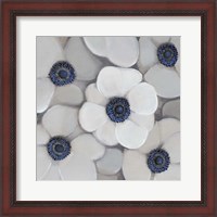 Framed 'White Anemone I' border=