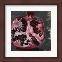 Framed 'Pomegranate Study on Black II' border=