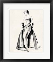 Framed 'Vintage Costume Sketch I' border=