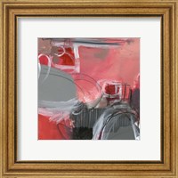 Framed 'Red & Gray Abstract I' border=