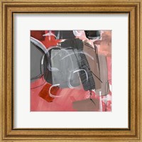 Framed 'Red & Gray Abstract II' border=