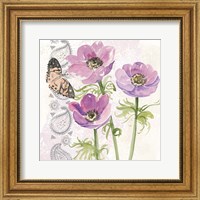 Framed 'Flowers & Lace I' border=