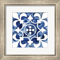 Framed 'Cobalt Tile III' border=