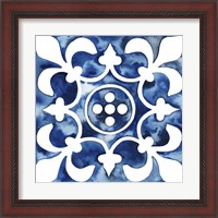 Framed 'Cobalt Tile III' border=