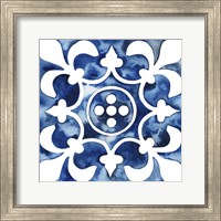 Framed 'Cobalt Tile III' border=