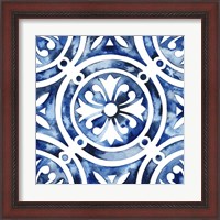 Framed 'Cobalt Tile IV' border=