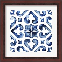 Framed 'Cobalt Tile VI' border=