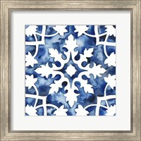 Framed 'Cobalt Tile V' border=