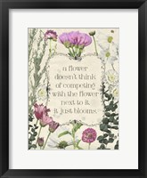 Framed Pressed Floral Quote III