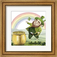 Framed 'Leprechaun's Rainbow I' border=