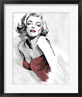 Framed Marilyn's Pose Red Dress