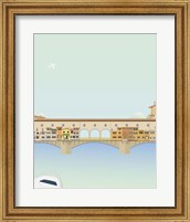 Framed 'Travel Europe--Ponte Vecchio' border=