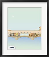 Framed 'Travel Europe--Ponte Vecchio' border=