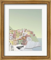 Framed 'Travel Europe--Manarola' border=