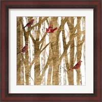 Framed 'Red Bird Christmas I' border=