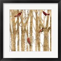 Framed 'Red Bird Christmas II' border=