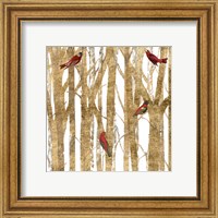 Framed 'Red Bird Christmas II' border=