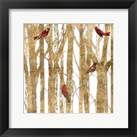 Framed Red Bird Christmas II