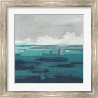 Framed 'Sea Foam Vista I' border=