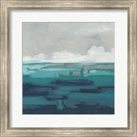 Framed 'Sea Foam Vista I' border=