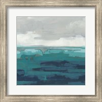 Framed 'Sea Foam Vista II' border=