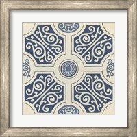 Framed 'Indigo Motif VII' border=