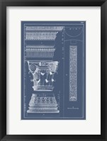 Column & Cornice Blueprint I Framed Print