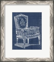 Framed 'Antique Chair Blueprint I' border=