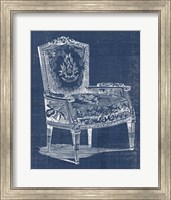 Framed 'Antique Chair Blueprint I' border=