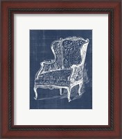Framed 'Antique Chair Blueprint III' border=
