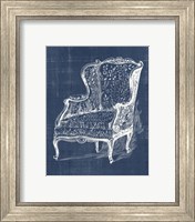 Framed 'Antique Chair Blueprint III' border=