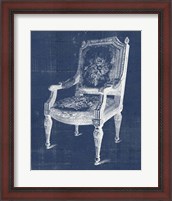 Framed 'Antique Chair Blueprint IV' border=