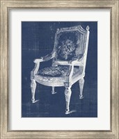 Framed 'Antique Chair Blueprint IV' border=