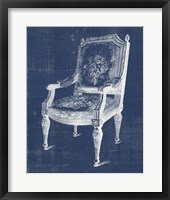 Framed 'Antique Chair Blueprint IV' border=