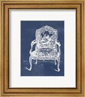 Framed 'Antique Chair Blueprint V' border=